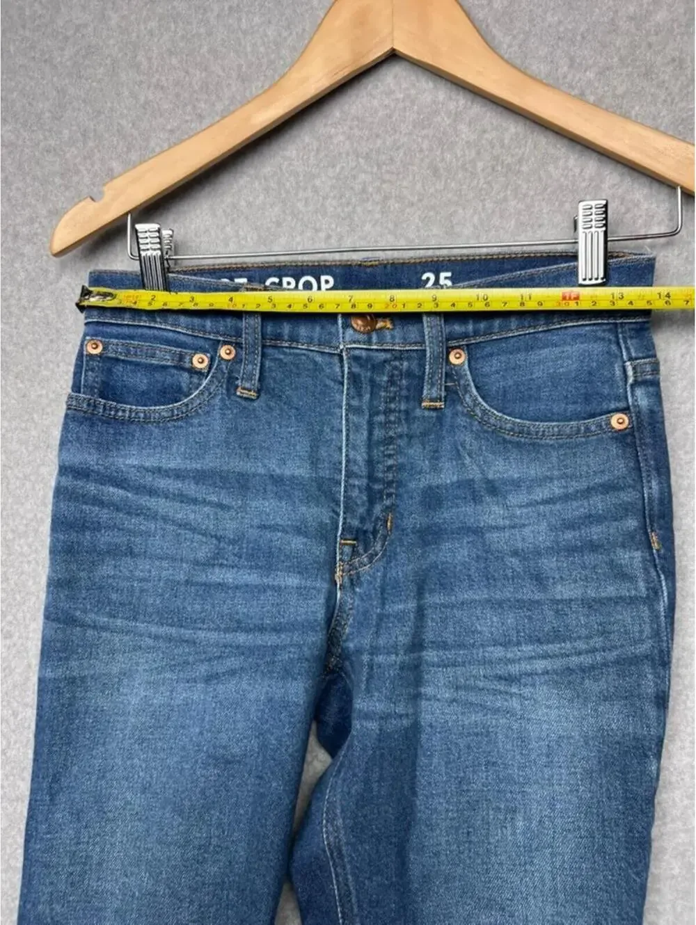J. Crew Demi Boot Crop Jeans 25 Denim Mid Rise Kick Flare Preppy Quiet Luxury